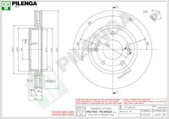 Handler.Part Brake disc PILENGA V691 1