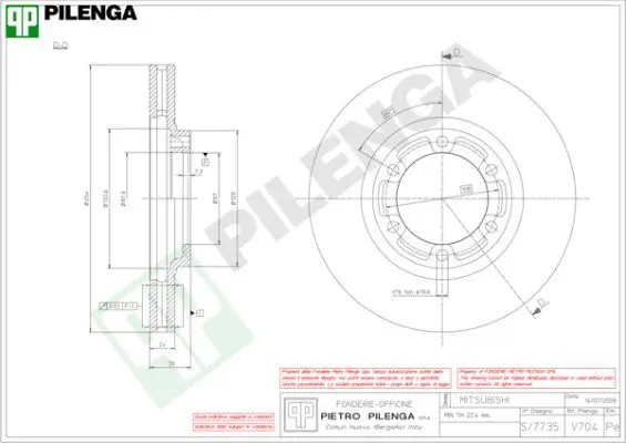 Handler.Part Brake disc PILENGA V704 1