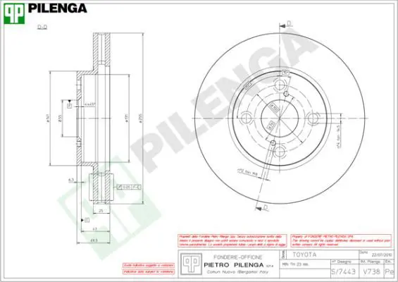 Handler.Part Brake disc PILENGA V738 1