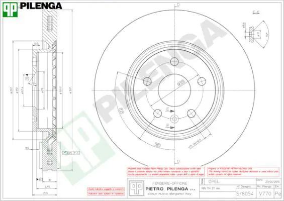 Handler.Part Brake disc PILENGA V770 1