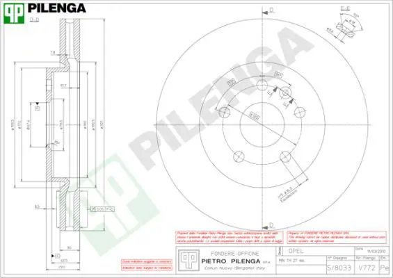 Handler.Part Brake disc PILENGA V772 1