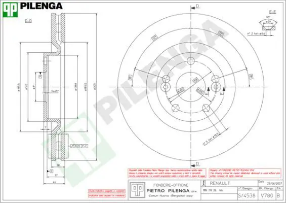 Handler.Part Brake disc PILENGA V780 1