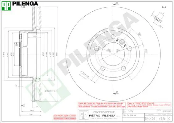 Handler.Part Brake disc PILENGA V816 1