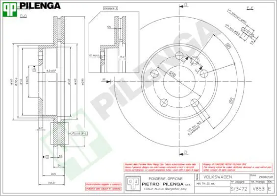 Handler.Part Brake disc PILENGA V853 1