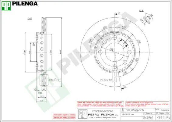 Handler.Part Brake disc PILENGA V854 1