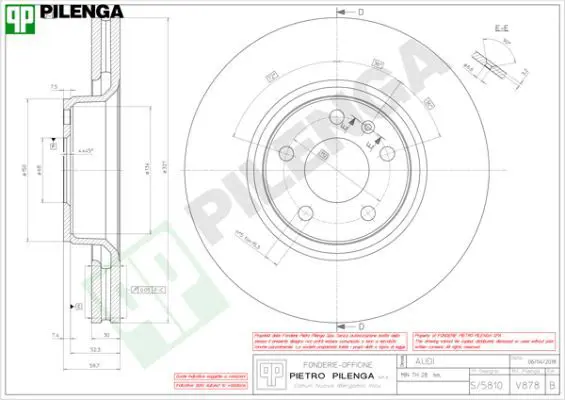 Handler.Part Brake disc PILENGA V878 1