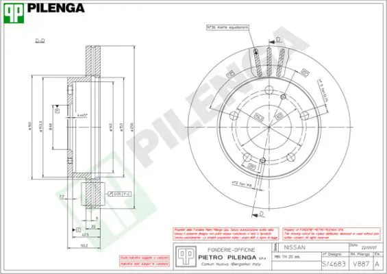 Handler.Part Brake disc PILENGA V887 1