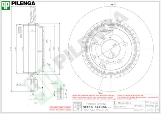 Handler.Part Brake disc PILENGA V927 1