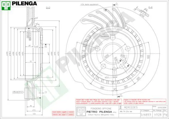 Handler.Part Brake disc PILENGA V928 1