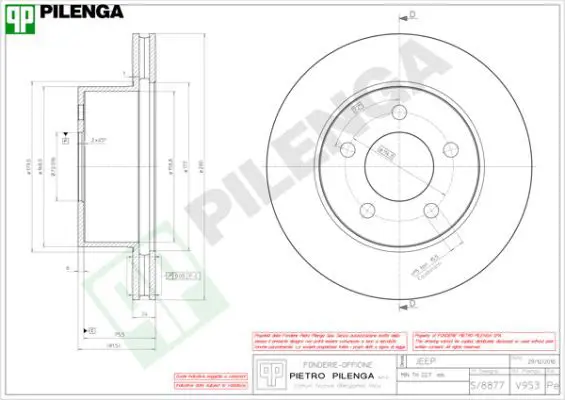 Handler.Part Brake disc PILENGA V953 1