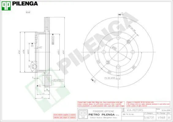 Handler.Part Brake disc PILENGA V968 1