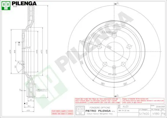 Handler.Part Brake disc PILENGA V980 1