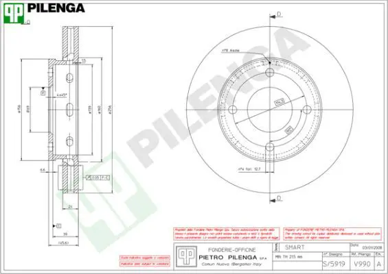 Handler.Part Brake disc PILENGA V990 1