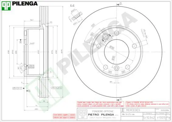 Handler.Part Brake disc PILENGA V1005 1