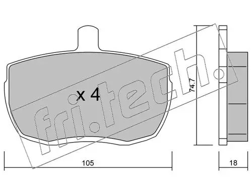 Handler.Part Brake pad set, disc brake fri.tech. 0180 1