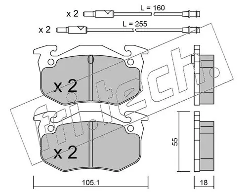 Handler.Part Brake pad set, disc brake fri.tech. 0380 1