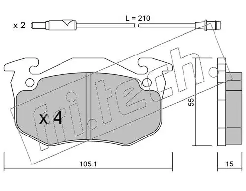 Handler.Part Brake pad set, disc brake fri.tech. 0382 1