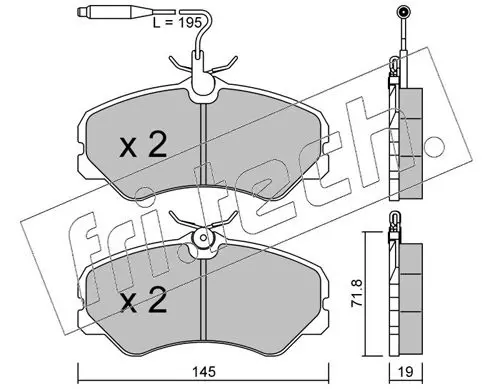 Handler.Part Brake pad set, disc brake fri.tech. 0601 1