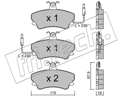 Handler.Part Brake pad set, disc brake fri.tech. 0710 1