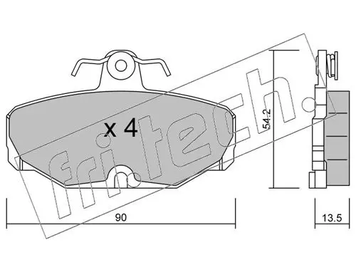 Handler.Part Brake pad set, disc brake fri.tech. 0972 1