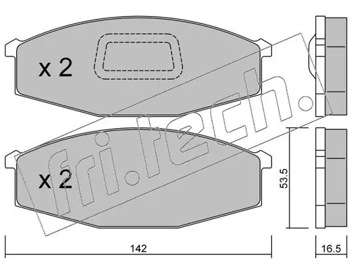 Handler.Part Brake pad set, disc brake fri.tech. 1121 1