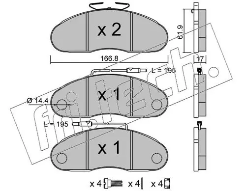 Handler.Part Brake pad set, disc brake fri.tech. 1130 1