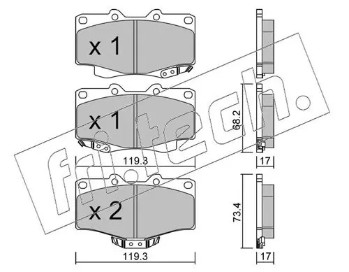 Handler.Part Brake pad set, disc brake fri.tech. 1312 1