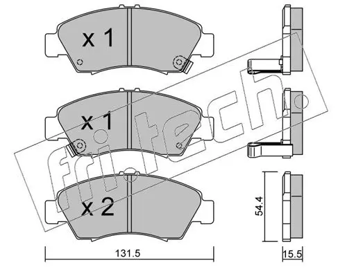 Handler.Part Accessory kit, brake shoes fri.tech. 1400 1