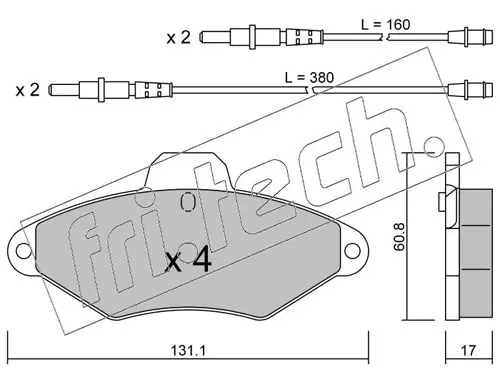 Handler.Part Brake pad set, disc brake fri.tech. 1460 1