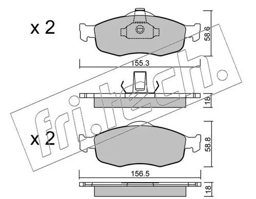 Handler.Part Brake pad set, disc brake fri.tech. 1480 1