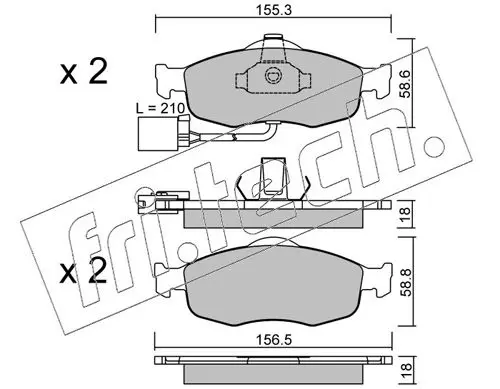 Handler.Part Brake pad set, disc brake fri.tech. 1481 1