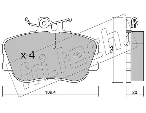 Handler.Part Brake pad set, disc brake fri.tech. 1610 1