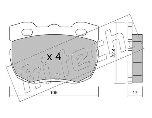 Handler.Part Brake pad set, disc brake fri.tech. 1801 1