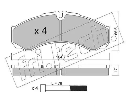 Handler.Part Brake pad set, disc brake fri.tech. 2213 1