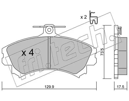 Handler.Part Brake pad set, disc brake fri.tech. 2251 1