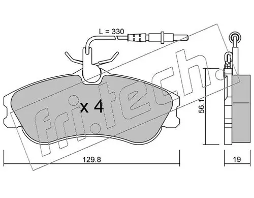 Handler.Part Brake pad set, disc brake fri.tech. 2260 1