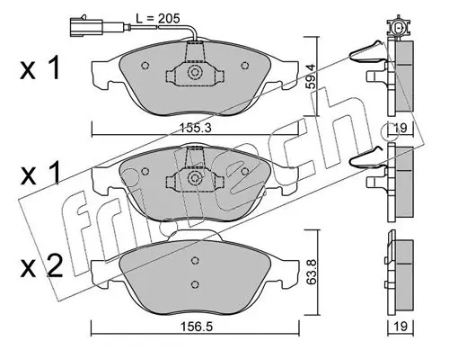 Handler.Part Brake pad set, disc brake fri.tech. 2291 1