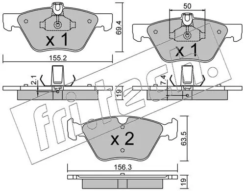 Handler.Part Brake pad set, disc brake fri.tech. 2611 1