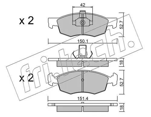 Handler.Part Brake pad set, disc brake fri.tech. 2832 1