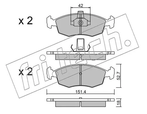 Handler.Part Brake pad set, disc brake fri.tech. 2834 1