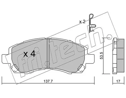 Handler.Part Brake pad set, disc brake fri.tech. 3040 1