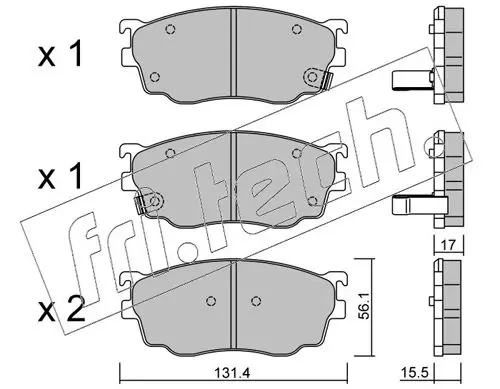 Handler.Part Brake pad set, disc brake fri.tech. 3100 1