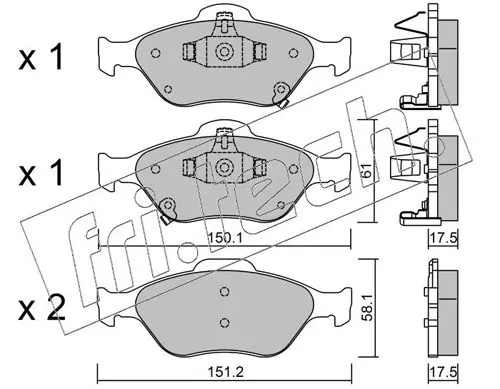 Handler.Part Brake pad set, disc brake fri.tech. 3251 1