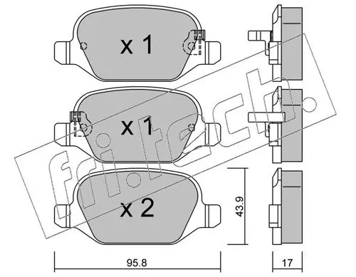 Handler.Part Brake pad set, disc brake fri.tech. 3334 1