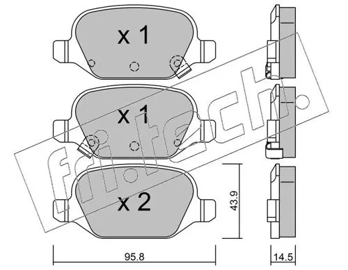 Handler.Part Brake pad set, disc brake fri.tech. 3335 1