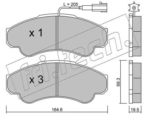 Handler.Part Brake pad set, disc brake fri.tech. 3350 1