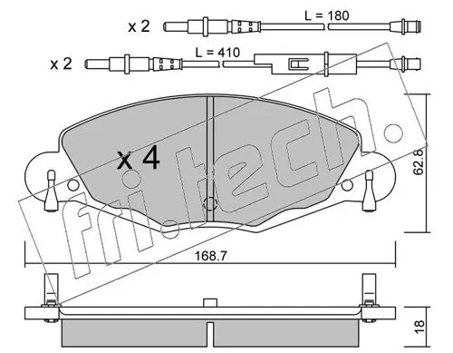 Handler.Part Brake pad set, disc brake fri.tech. 3410 1