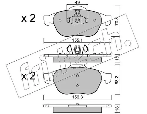 Handler.Part Brake pad set, disc brake fri.tech. 3452 1