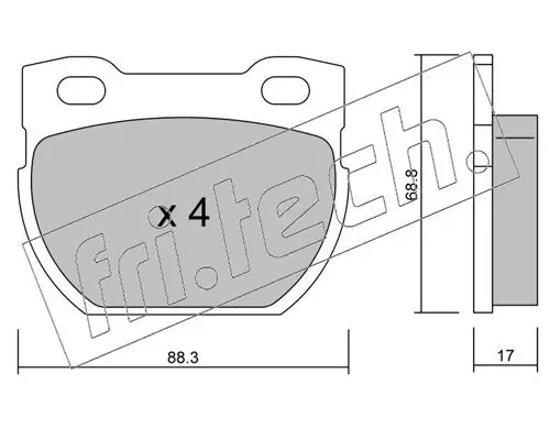 Handler.Part Brake pad set, disc brake fri.tech. 3631 1