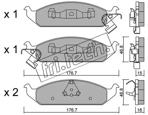 Handler.Part Brake pad set, disc brake fri.tech. 3640 1